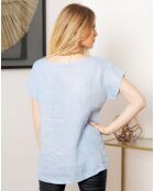 Top 100% Lin Acacia bleu ciel