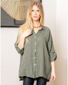 Chemise 100% Lin Camelia kaki