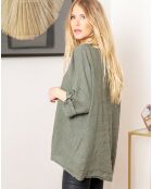 Chemise 100% Lin Camelia kaki