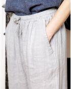 Pantalon 100% Lin Coquelicot gris clair