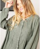 Chemise 100% Lin Jonquille kaki