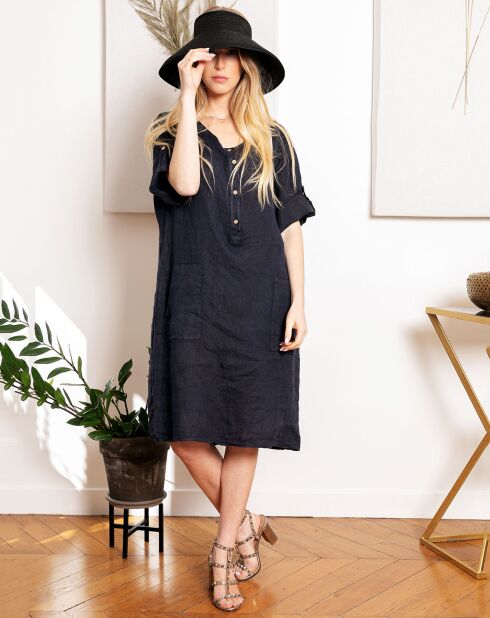 Robe 100% Lin Arum marine