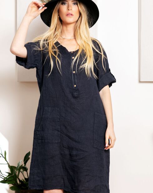 Robe 100% Lin Arum marine