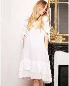 Weißes Jasminkleid aus 100% Leinen