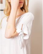 Weißes Jasminkleid aus 100% Leinen