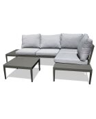 Salon de jardin Ankara 4 places en aluminium noir