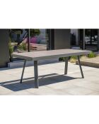 Gartenset Stockholm-TB300-CER ausziehbarer Tisch + 10 stapelbare Stockholm-CH-Stühle & 2 stapelbare Stockholm-FT-Sessel Anthrazitgrau