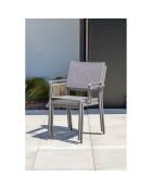 Gartenset Stockholm-TB300-CER ausziehbarer Tisch + 8 stapelbare Stockholm-CH-Stühle & 2 stapelbare Stockholm-FT-Sessel Anthrazitgrau