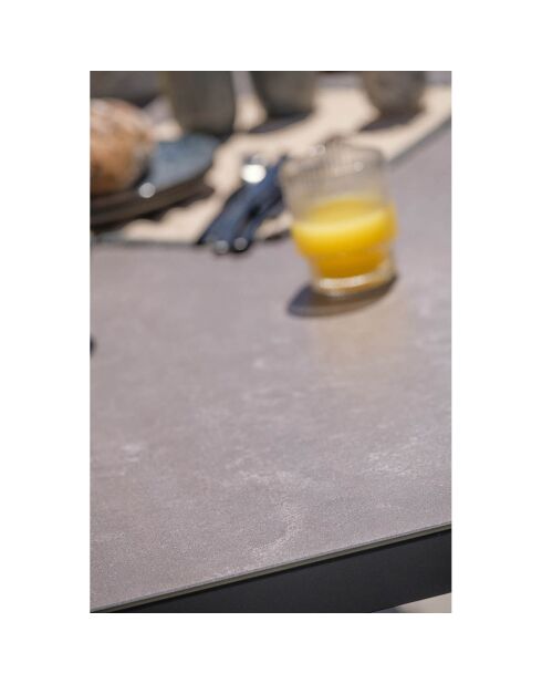 Gartenset Stockholm-TB300-CER ausziehbarer Tisch + 8 stapelbare Stockholm-CH-Stühle & 2 stapelbare Stockholm-FT-Sessel Anthrazitgrau