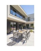 Gartenset Stockholm-TB300-CER ausziehbarer Tisch + 6 stapelbare Stockholm-CH-Stühle & 2 stapelbare Stockholm-FT-Sessel Anthrazitgrau