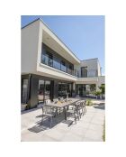 Gartenset Stockholm-TB300-CER ausziehbarer Tisch + 6 stapelbare Stockholm-CH-Stühle & 2 stapelbare Stockholm-FT-Sessel Anthrazitgrau