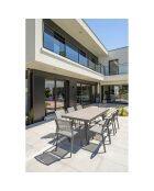 Gartenset Stockholm-TB300-CER ausziehbarer Tisch + 6 stapelbare Stockholm-CH-Stühle & 2 stapelbare Stockholm-FT-Sessel Anthrazitgrau