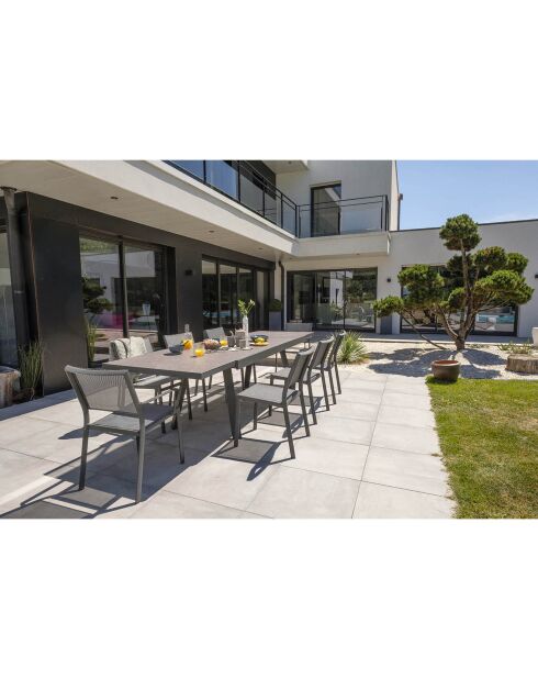 Tuintafel Stockholm met antracietgrijze verlenging