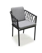 Sillón de jardín Pilat de aluminio y cuerda gris antracita
