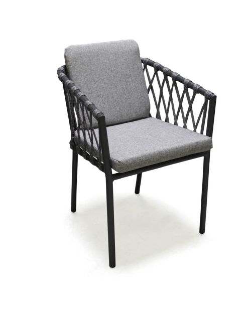 Poltrona da giardino Pilat in alluminio e corda grigio antracite