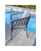 Sillón de jardín Pilat de aluminio y cuerda gris antracita