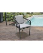 Sillón de jardín Pilat de aluminio y cuerda gris antracita