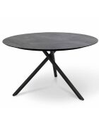 Tavolo da giardino rotondo pieghevole in alluminio con piano in HPL grigio antracite