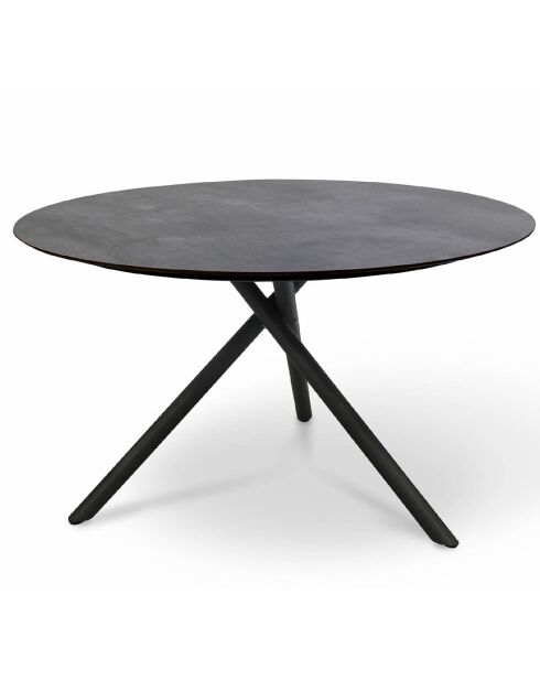 Runder klappbarer Gartentisch aus Aluminium mit anthrazitgrauer HPL-Platte