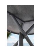 Tavolo da giardino rotondo pieghevole in alluminio con piano in HPL grigio antracite