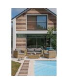 Montmartre 4-Sitzer-Gartenmöbel aus braunem geflochtenem Harz