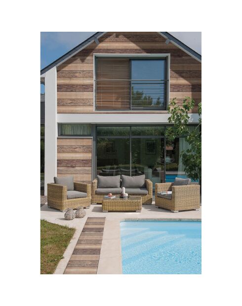 Montmartre 4-Sitzer-Gartenmöbel aus braunem geflochtenem Harz