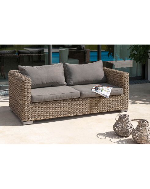 Montmartre 4-Sitzer-Gartenmöbel aus braunem geflochtenem Harz