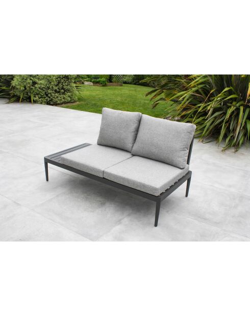 Salon de jardin Ankara 4 places en aluminium noir