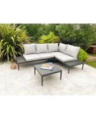 Salon de jardin Ankara 4 places en aluminium noir