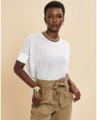 T-Shirt Auriane blanc/gris chiné clair