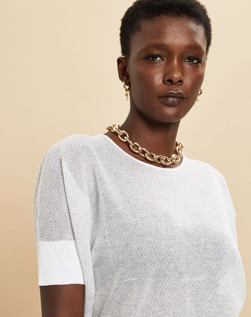 T-Shirt Auriane blanc/gris chiné clair