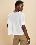 T-Shirt Auriane blanc/gris chiné clair