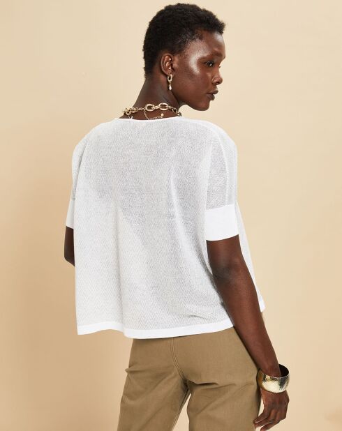 T-Shirt Auriane blanc/gris chiné clair