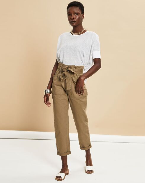 T-Shirt Auriane blanc/gris chiné clair