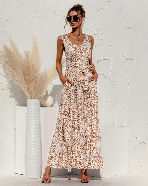Robe Evelyn imprimée abricot