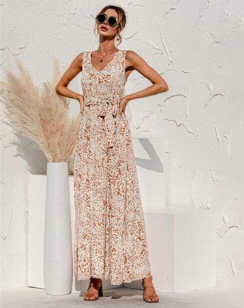 Robe Evelyn imprimée abricot