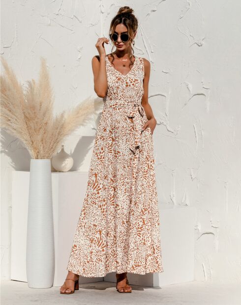 Robe Evelyn imprimée abricot
