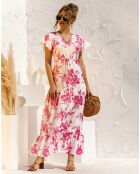 Robe Sarah blanc/rose