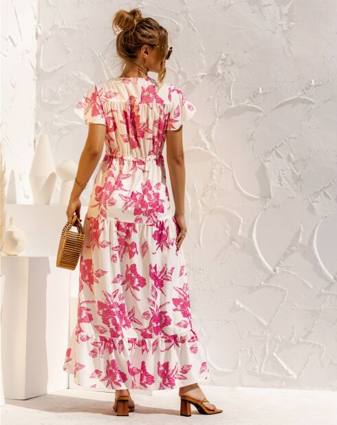 Robe Sarah blanc/rose