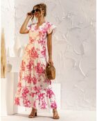 Robe Sarah blanc/rose