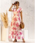 Robe Sarah blanc/rose