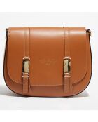 Sac bandoulière  en Cuir Ruth camel - 26x20x8 cm