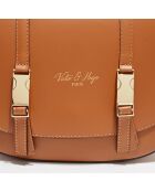 Sac bandoulière  en Cuir Ruth camel - 26x20x8 cm