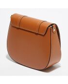 Sac bandoulière  en Cuir Ruth camel - 26x20x8 cm