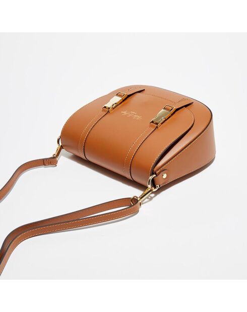 Sac bandoulière  en Cuir Ruth camel - 26x20x8 cm