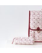 Trousse enduite Pommes rose clair - 20x5x6 cm