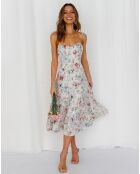 Robe Adelynn à fleurs blanche