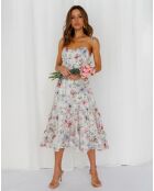 Robe Adelynn à fleurs blanche