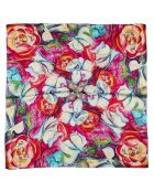 Carré 100% Soie rose - 90x90 cm