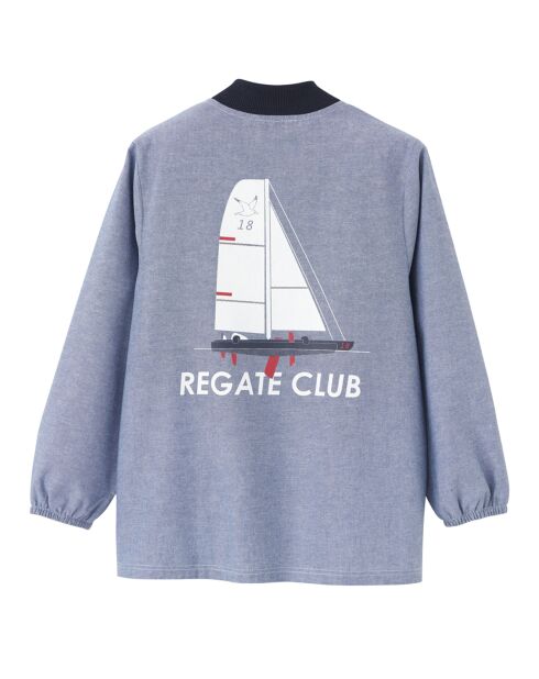 Tablier chambray bleu chambray